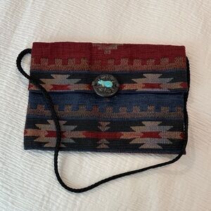 Multicolor Woven southwestern Clutch Bag